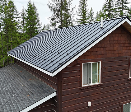 Black Metal Roof View in Kalispell